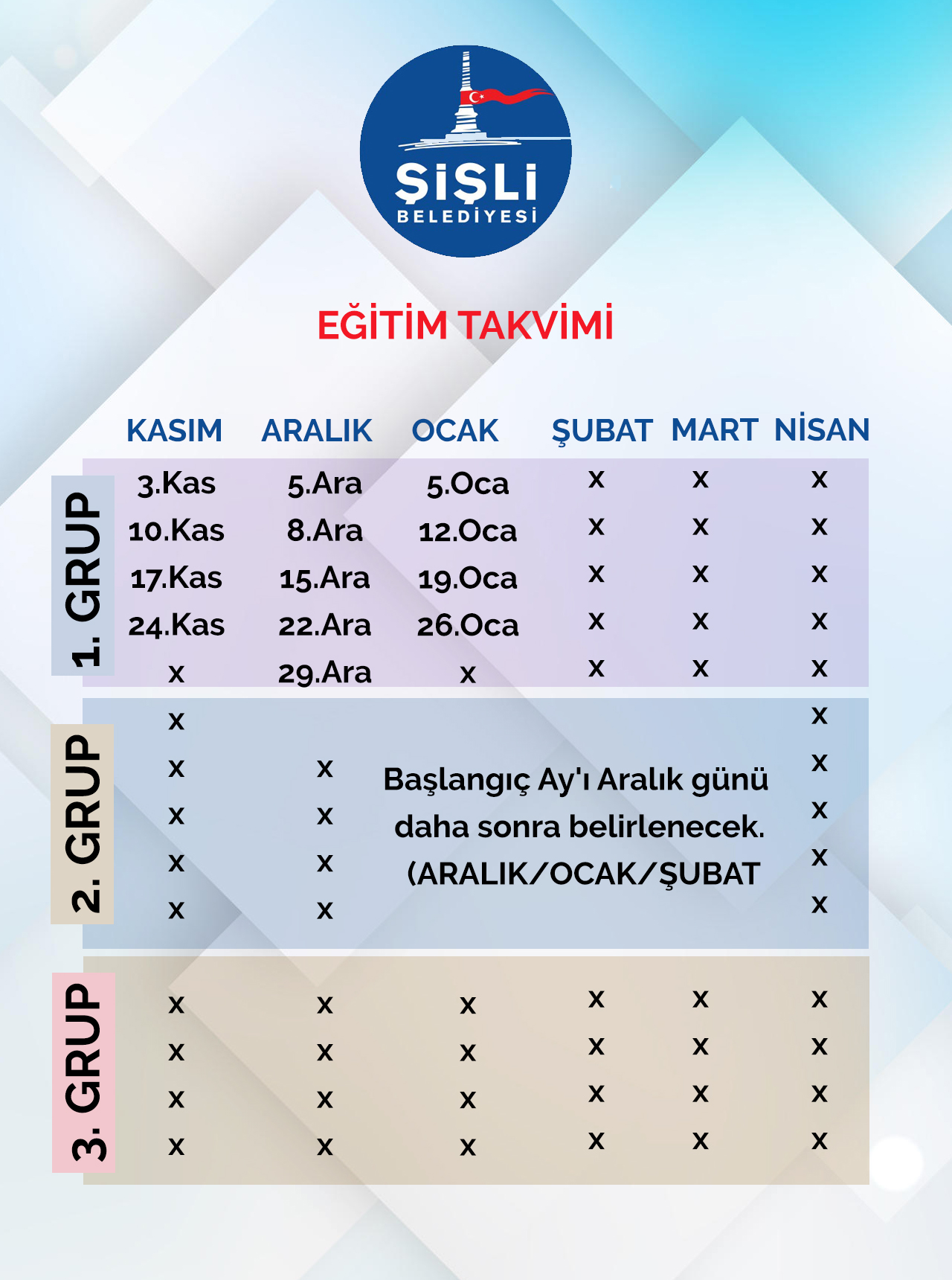  UGKDD and Şişli Municipality Activity Calendar